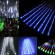 AC110-240V 50CM Waterproof IP65 180LED Meteor Shower Rain 5 Tubes String Light Holiday Party Christmas Outdoor Decor