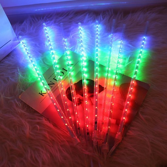 AC110-240V 50CM Waterproof IP65 180LED Meteor Shower Rain 5 Tubes String Light Holiday Party Christmas Outdoor Decor