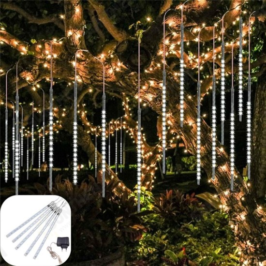 AC110-240V 50CM Waterproof IP65 180LED Meteor Shower Rain 5 Tubes String Light Holiday Party Christmas Outdoor Decor