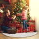 36 LED Christmas Tree Skirts 48-inch Battery Operated RGB Round Christmas Decoration with Plush for Christmas Tree Indoor Outdoor Holiday Party