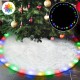 36 LED Christmas Tree Skirts 48-inch Battery Operated RGB Round Christmas Decoration with Plush for Christmas Tree Indoor Outdoor Holiday Party