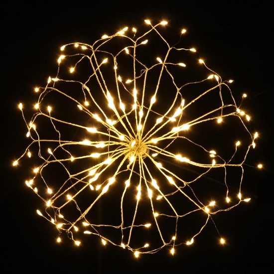 Battery Operated 198LED Dandelion Hanging String Light Silver Wire 8 Mode Dimmable Christmas Decor