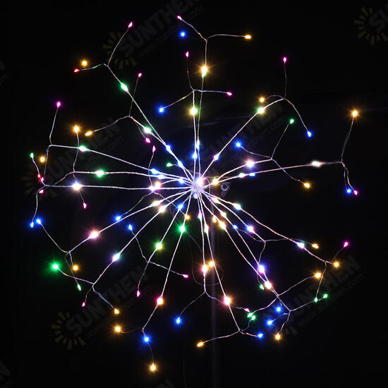 Battery Operated 198LED Dandelion Hanging String Light Silver Wire 8 Mode Dimmable Christmas Decor