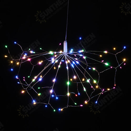 Battery Operated 198LED Dandelion Hanging String Light Silver Wire 8 Mode Dimmable Christmas Decor