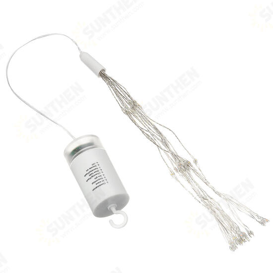 Battery Operated 198LED Dandelion Hanging String Light Silver Wire 8 Mode Dimmable Christmas Decor