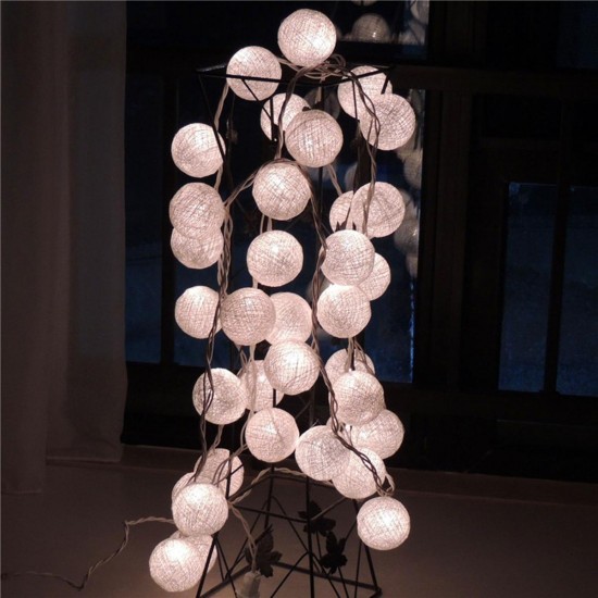 Battery Operated 20LEDs Pastel Cotton Ball String Light for Holiday Wedding Valentine's Day