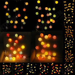 Battery Operated 20LEDs Pastel Cotton Ball String Light for Holiday Wedding Valentine's Day Battery Operated 20LEDs Pastel Cotton Ball String Light for Holiday Wedding Valentine's Day