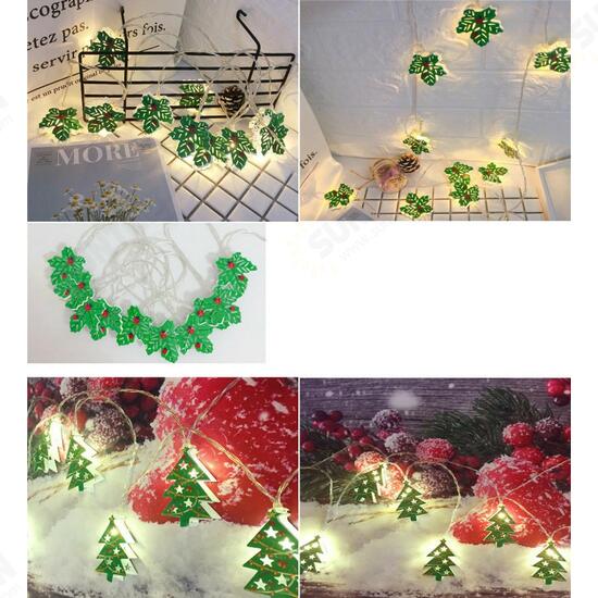 Battery Operated 2M Christmas Tree Leaves Holiday Christmas Party 20 LED Fairy String Light Battery Operated 2M Christmas Tree Leaves Holiday Christmas Party 20 LED Fairy String Light