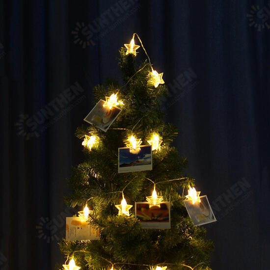 Battery Operated 6M Warm White Colorful 40 LED Star Photo Clips String Light Christmas Wedding Decor Battery Operated 6M Warm White Colorful 40 LED Star Photo Clips String Light Christmas Wedding Decor
