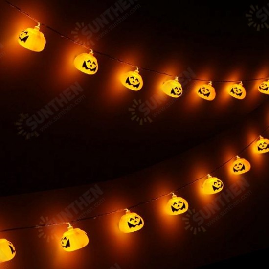 Battery Operated Skeleton Lantern Pumpkin Skull String Light LED for Halloween Party Christmas Decor