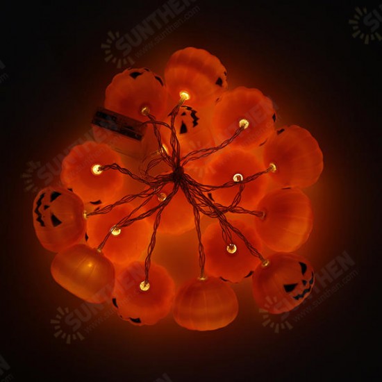 Battery Operated Skeleton Lantern Pumpkin Skull String Light LED for Halloween Party Christmas Decor