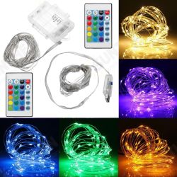 Battery Operated USB Powered Waterproof 5M 50LED Colorful Sliver Wire String Light + 24Keys Remote Control for Holiday Battery Operated USB Powered Waterproof 5M 50LED Colorful Sliver Wire String Light + 24Keys Remote Control for Holiday