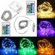 Battery Operated USB Powered Waterproof 5M 50LED Colorful Sliver Wire String Light + 24Keys Remote Control for Holiday