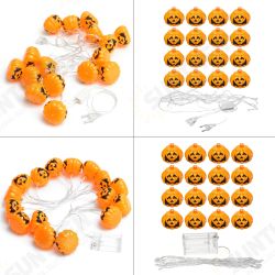 Battery Plug Powered 16 LEDs Pumpkin Multi-color Fairy String Lights For Halloween Christmas Battery Plug Powered 16 LEDs Pumpkin Multi-color Fairy String Lights For Halloween Christmas