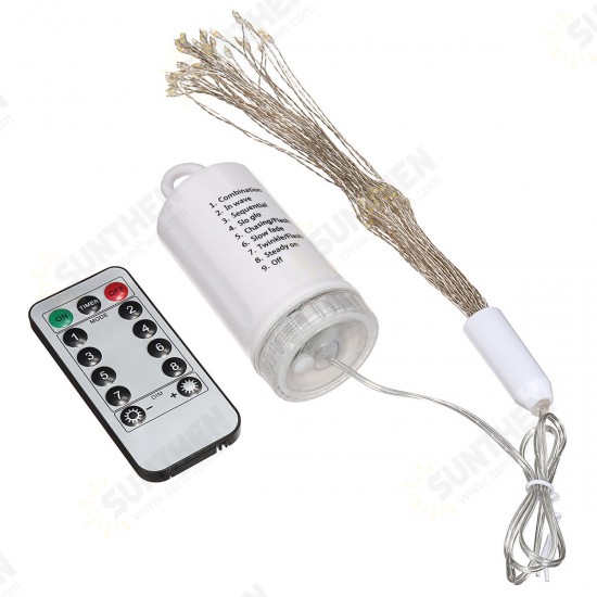 Battery Powered 100LED 8 Modes IP65 13 Keys Remote DIY Firework Fairy String Christmas Light