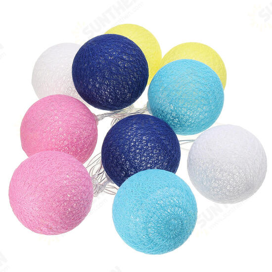 Battery Powered 10LED Cotton Ball String HoliDay Light Lamp for Wedding Valentine's Day Battery Powered 10LED Cotton Ball String HoliDay Light Lamp for Wedding Valentine's Day