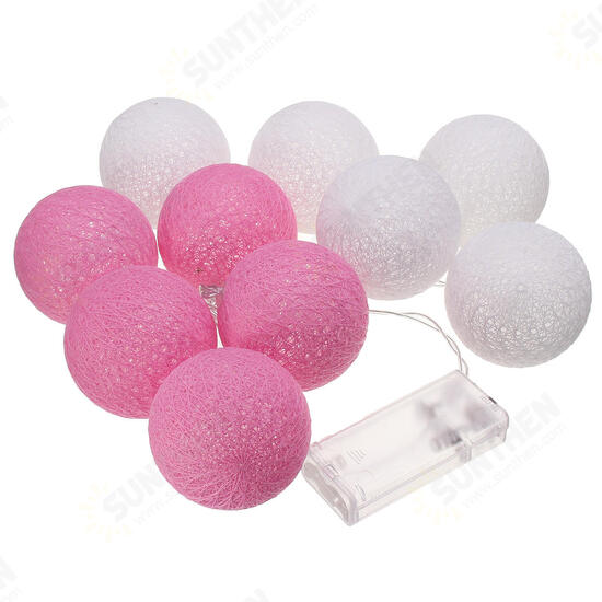 Battery Powered 10LED Cotton Ball String HoliDay Light Lamp for Wedding Valentine's Day Battery Powered 10LED Cotton Ball String HoliDay Light Lamp for Wedding Valentine's Day