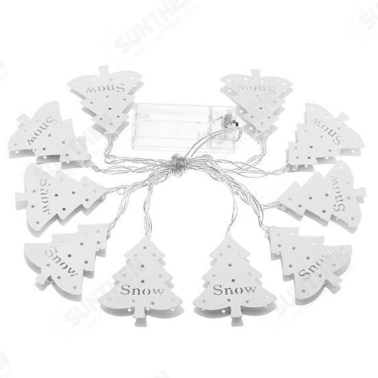 Battery Powered 10LEDs Snowflake Metal Warm White Pure White Green String Light for Christmas