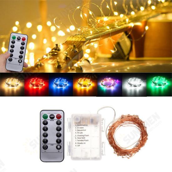 Battery Powered 10M 100LEDs Waterproof Copper Wire Fairy String Light for Christmas +Remote Control Christmas Decorations Clearance Christmas Lights