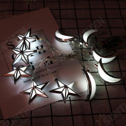 Battery Powered 10PCS Moon Star Shape Eid Ramadan LED String Light Indoor Home Party Decor Battery Powered 10PCS Moon Star Shape Eid Ramadan LED String Light Indoor Home Party Decor