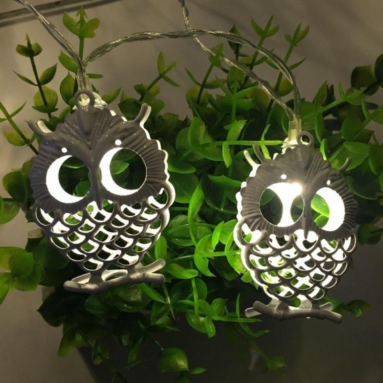 Battery Powered 1.2M 10LEDs Owl Shaped Indoor Fairy String Light For Halloween Christmas