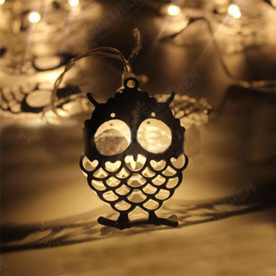 Battery Powered 1.2M 10LEDs Owl Shaped Indoor Fairy String Light For Halloween Christmas