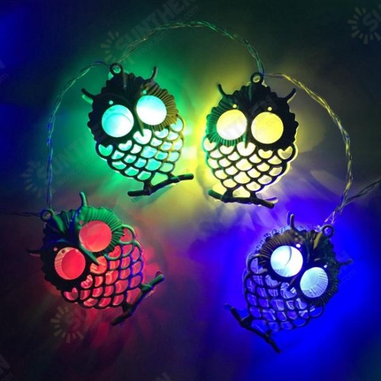 Battery Powered 1.2M 10LEDs Owl Shaped Indoor Fairy String Light For Halloween Christmas