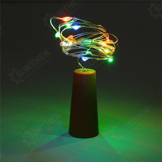 Battery Powered 15 LEDs Cork Shaped LED Sliver Wire Starry Light Wine Bottle Lamp for Xmas Party Out