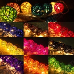 Battery Powered 1.8M 10LEDs Rattan Ball Fairy String Lights for Christmas Garden Party Battery Powered 1.8M 10LEDs Rattan Ball Fairy String Lights for Christmas Garden Party