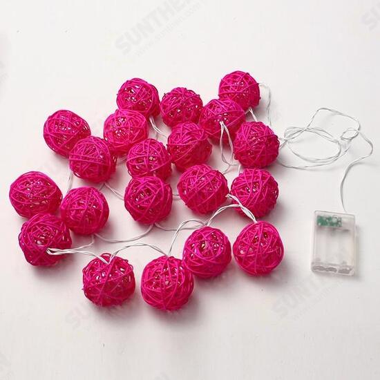 Battery Powered 20 LED Rattan Ball String Light Home Garden Fairy Lamp Wedding Party Xmas Battery Powered 20 LED Rattan Ball String Light Home Garden Fairy Lamp Wedding Party Xmas
