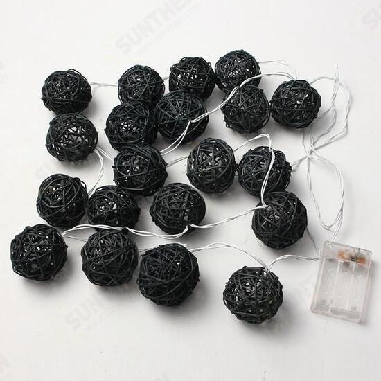 Battery Powered 20 LED Rattan Ball String Light Home Garden Fairy Lamp Wedding Party Xmas Battery Powered 20 LED Rattan Ball String Light Home Garden Fairy Lamp Wedding Party Xmas