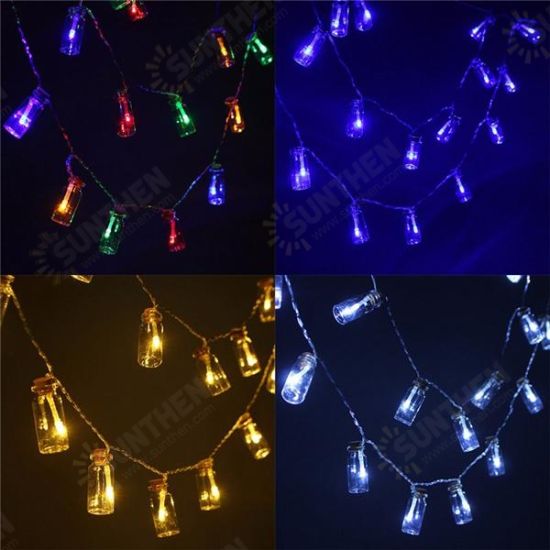 Battery Powered 20 LED Wishing Bottle Fairy String Light Xmas Garden Wedding Party Decor