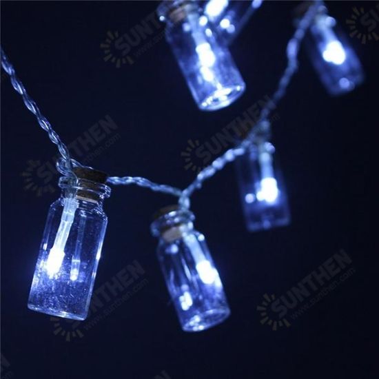 Battery Powered 20 LED Wishing Bottle Fairy String Light Xmas Garden Wedding Party Decor