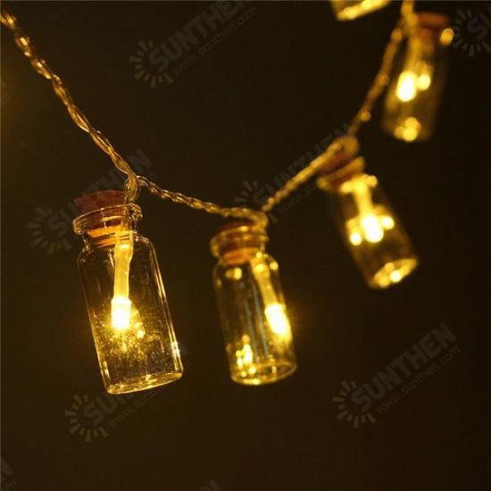 Battery Powered 20 LED Wishing Bottle Fairy String Light Xmas Garden Wedding Party Decor