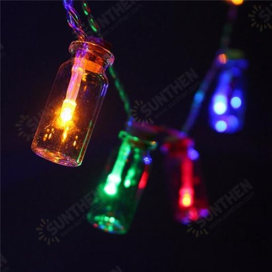 Battery Powered 20 LED Wishing Bottle Fairy String Light Xmas Garden Wedding Party Decor