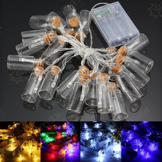 Battery Powered 20 LED Wishing Bottle Fairy String Light Xmas Garden Wedding Party Decor