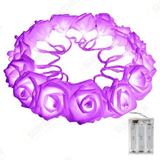 Battery Powered 20LEDs Red Purple Rose Flower Indoor Fairy String Light for Christmas Wedding Patio Battery Powered 20LEDs Red Purple Rose Flower Indoor Fairy String Light for Christmas Wedding Patio