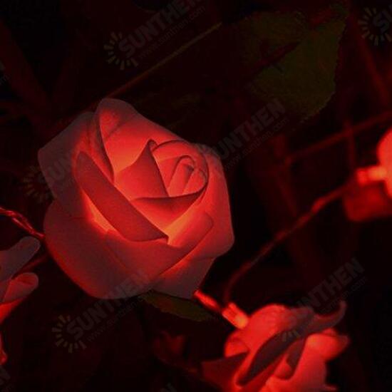 Battery Powered 20LEDs Red Purple Rose Flower Indoor Fairy String Light for Christmas Wedding Patio Battery Powered 20LEDs Red Purple Rose Flower Indoor Fairy String Light for Christmas Wedding Patio