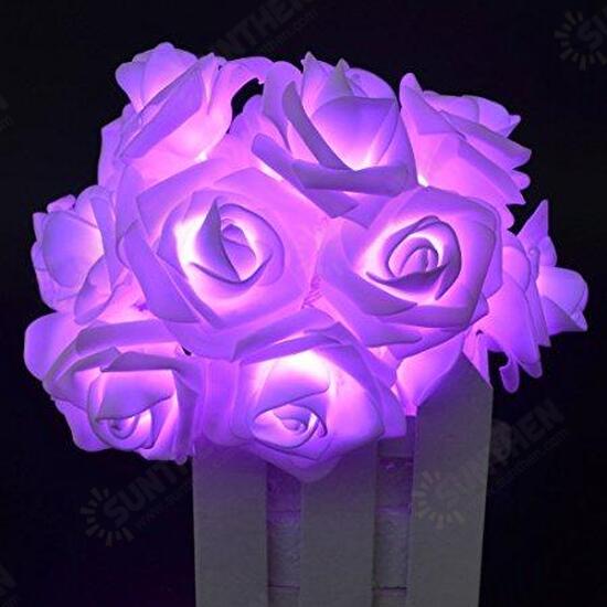 Battery Powered 20LEDs Red Purple Rose Flower Indoor Fairy String Light for Christmas Wedding Patio Battery Powered 20LEDs Red Purple Rose Flower Indoor Fairy String Light for Christmas Wedding Patio