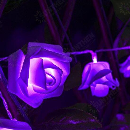 Battery Powered 20LEDs Red Purple Rose Flower Indoor Fairy String Light for Christmas Wedding Patio Battery Powered 20LEDs Red Purple Rose Flower Indoor Fairy String Light for Christmas Wedding Patio