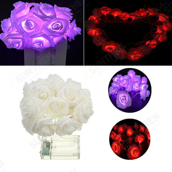 Battery Powered 20LEDs Red Purple Rose Flower Indoor Fairy String Light for Christmas Wedding Patio Battery Powered 20LEDs Red Purple Rose Flower Indoor Fairy String Light for Christmas Wedding Patio