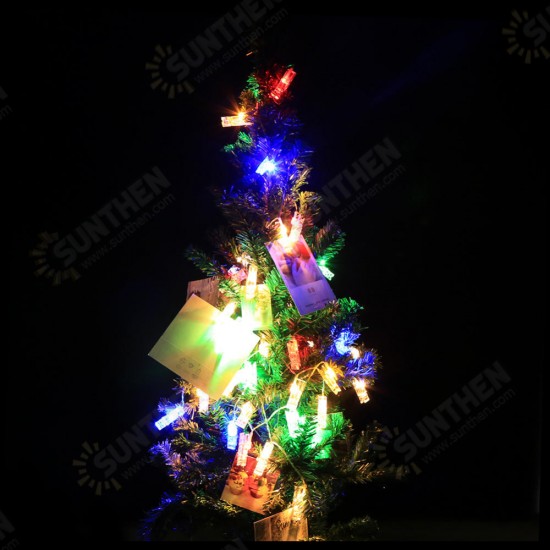 Battery Powered 2.2M 20LED Photo Peg Clip Shape Fairy String Light for Hanging Card Picture