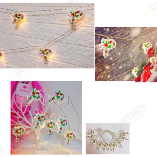 Battery Powered 2M Warm White Candy Shape Holiday Christmas Party 20 LED Fairy String Light