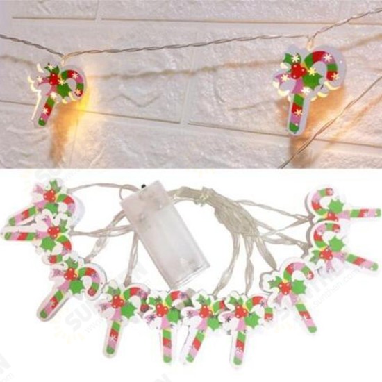 Battery Powered 2M Warm White Candy Shape Holiday Christmas Party 20 LED Fairy String Light