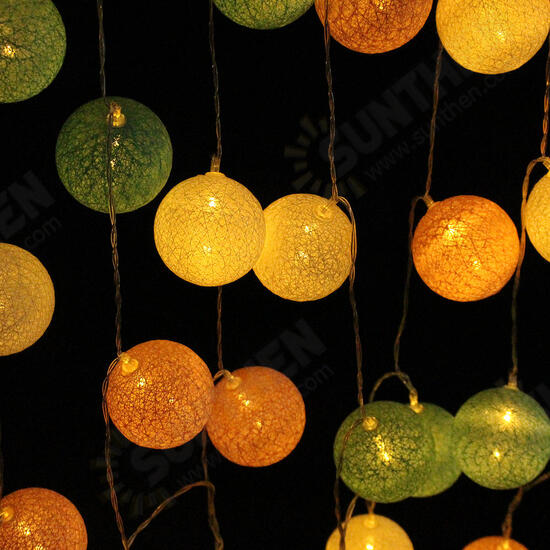 Battery Powered 30LEDs Pastel Cotton Ball String Lights for Holiday Decoration Battery Powered 30LEDs Pastel Cotton Ball String Lights for Holiday Decoration