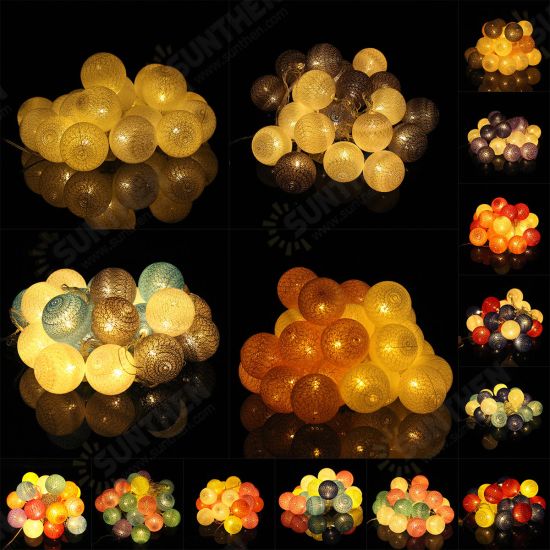 Battery Powered 30LEDs Pastel Cotton Ball String Lights for Holiday Decoration Battery Powered 30LEDs Pastel Cotton Ball String Lights for Holiday Decoration