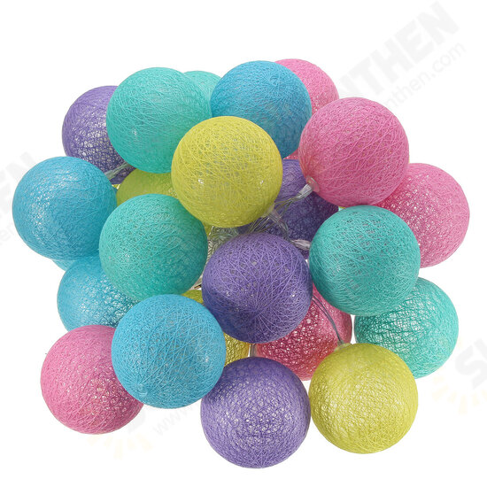 Battery Powered 30LEDs Pastel Cotton Ball String Lights for Holiday Decoration Battery Powered 30LEDs Pastel Cotton Ball String Lights for Holiday Decoration
