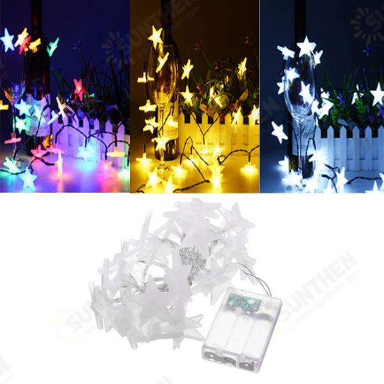 Battery Powered 3.3M 30LEDs Frosted Five Stars Fairy String Light Christmas Wedding Decor Lamp Battery Powered 3.3M 30LEDs Frosted Five Stars Fairy String Light Christmas Wedding Decor Lamp
