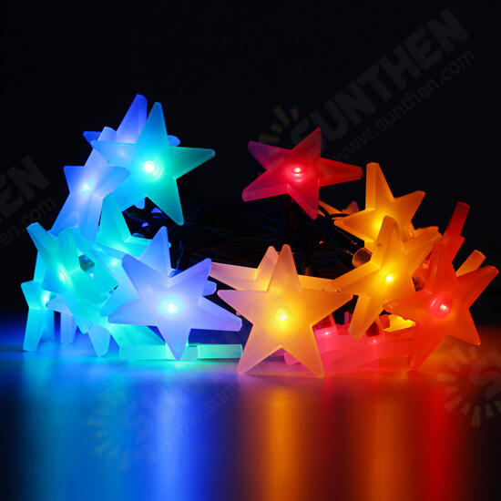 Battery Powered 3.3M 30LEDs Frosted Five Stars Fairy String Light Christmas Wedding Decor Lamp