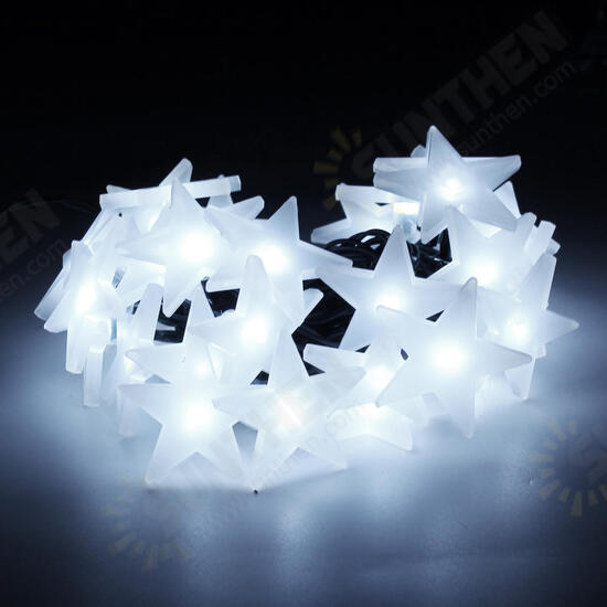 Battery Powered 3.3M 30LEDs Frosted Five Stars Fairy String Light Christmas Wedding Decor Lamp